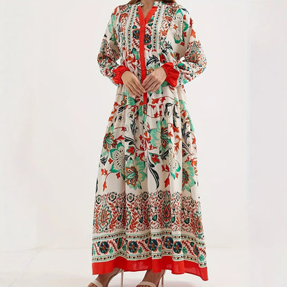 Damen Maxikleid mit floralem Muster Stalluxe