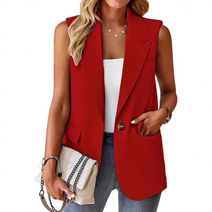 Damen ärmelloser Blazer im modernen Schnitt Stalluxe
