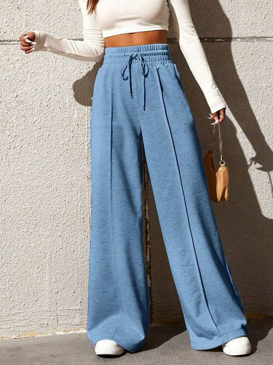 Damen Bequeme und elegante Lounge-Hose mit hohem Bund und praktischen Taschen Stalluxe