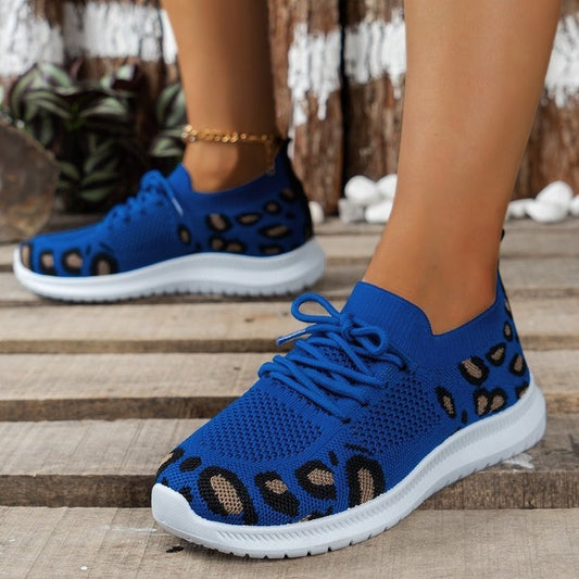 Damen Sportliche und atmungsaktive Sneakers mit modischem Tierprint Stalluxe