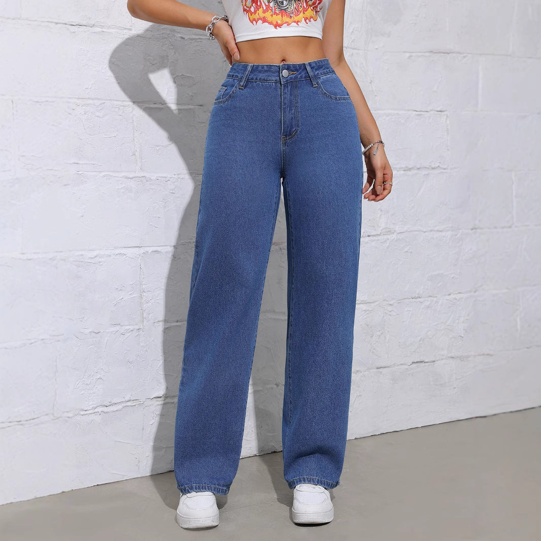 Damen Weite High-Waist Jeans im Casual-Look Stalluxe