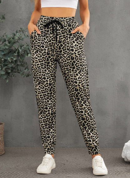 Damen Modische Sporthose im trendigen Leopardenmuster Stalluxe