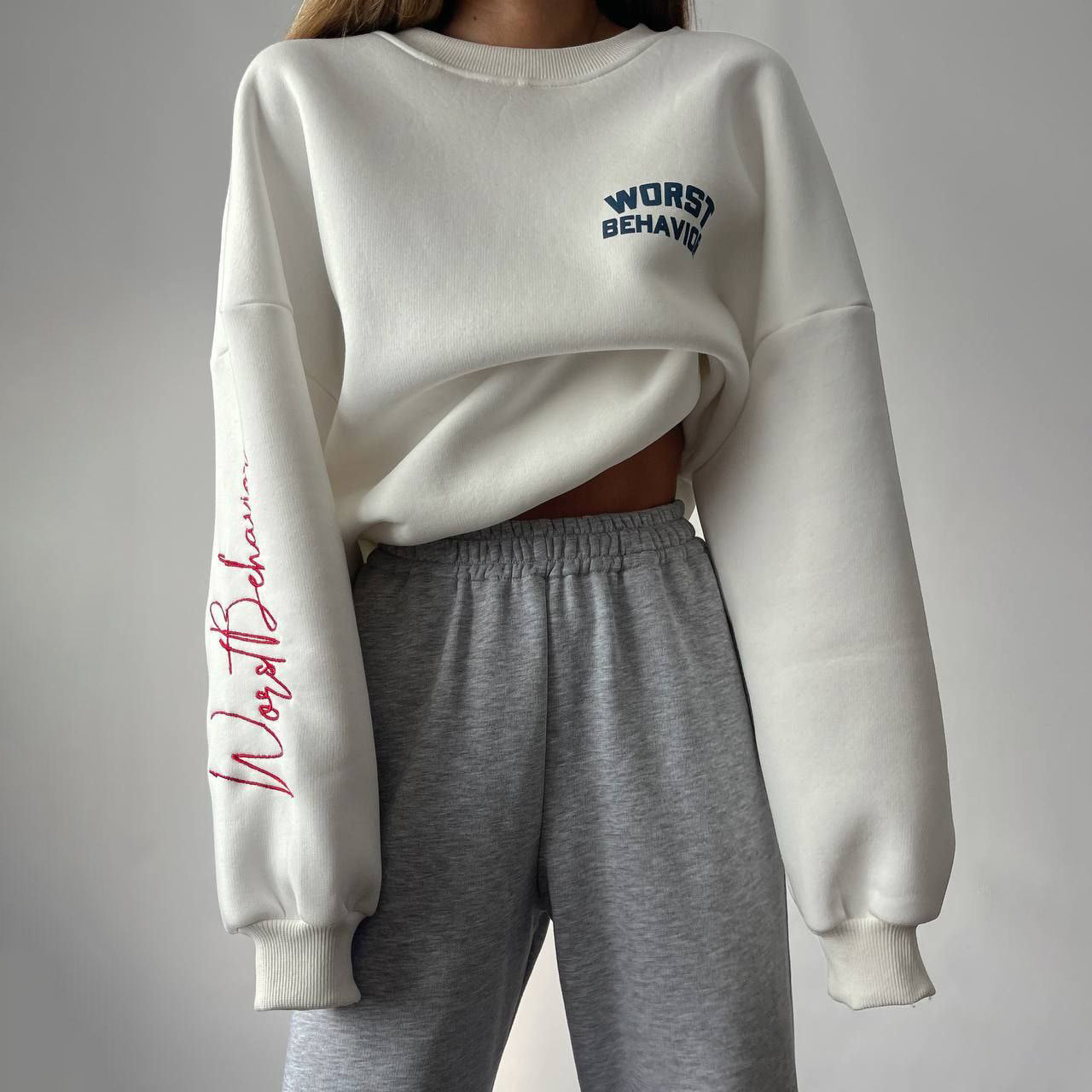 Damen Oversized Sweatshirt mit kreativem Retro-Druck Stalluxe