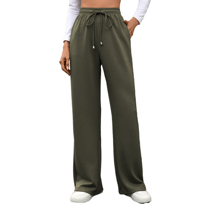 Damen Weite Baumwoll-Loungehose mit elastischem Bund Stalluxe