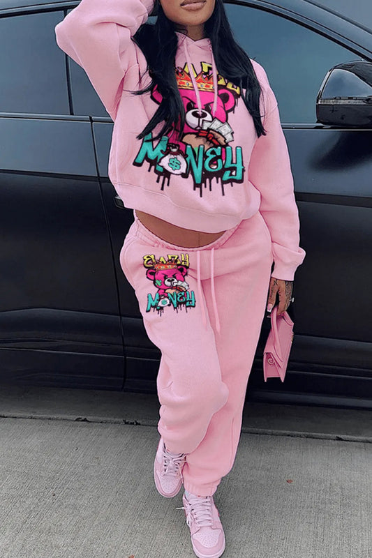 Damen Freizeitanzug mit stylischem Cartoon-Motiv Stalluxe