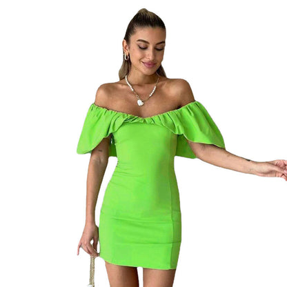 Damen Off-Shoulder Minikleid mit voluminösen Ärmeln Stalluxe