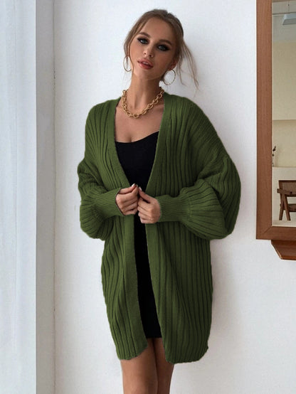 Damen Weitgeschnittener Strickcardigan mit strukturiertem Rippdesign Stalluxe