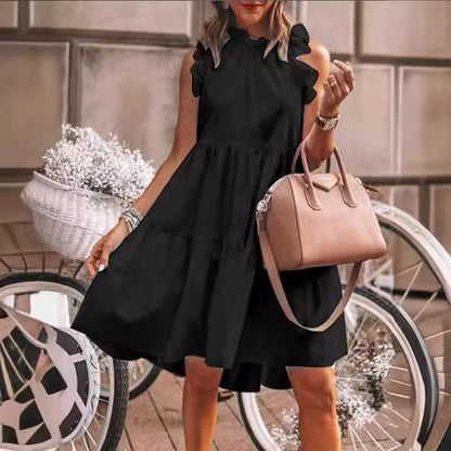 Damen verspieltes Sommerkleid mit Rüschendetails Stalluxe