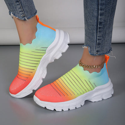 Damen Sportliche Slip-On Sneakers mit innovativem Farbverlauf Stalluxe