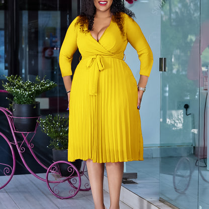 Damen Wickelkleid mit elegantem Faltenwurf und taillierten Details Stalluxe