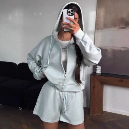 Damen bequeme Hoody-Shorts Kombination Stalluxe
