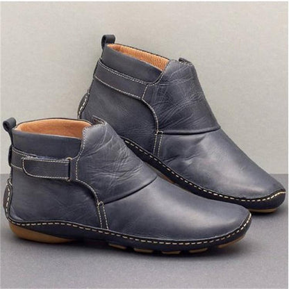 Damen Elegante Stiefeletten aus hochwertigem Leder mit elastischem Riemen Stalluxe