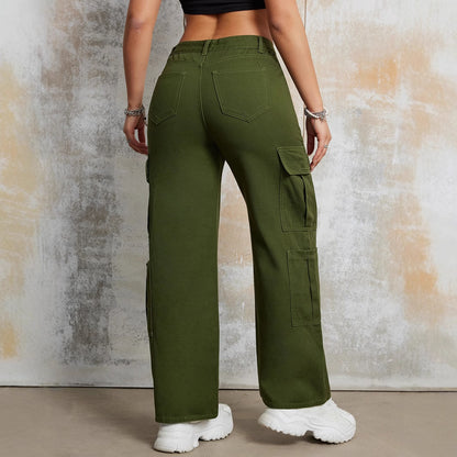 Damen Cargo-Hosen mit hohem Bund und praktischen Taschen Stalluxe