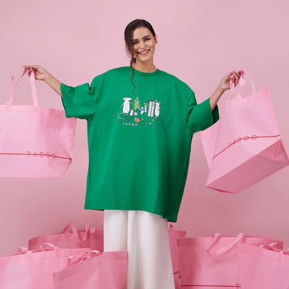 Damen Oversized T-Shirt mit kreativem Tiermotiv und lässigem Schnitt Stalluxe