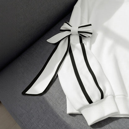 Damen modisches Sweatshirt mit eleganten Schleifenärmeln Stalluxe