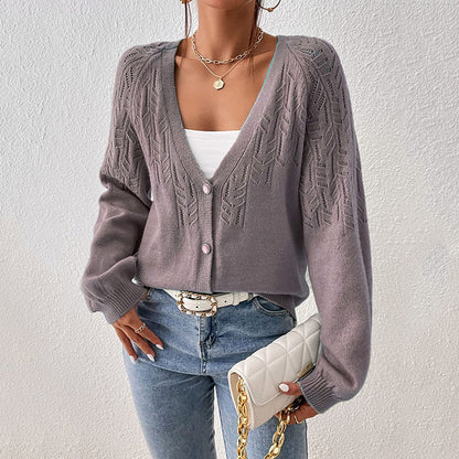 Damen Strickjacke mit filigranem Muster Stalluxe