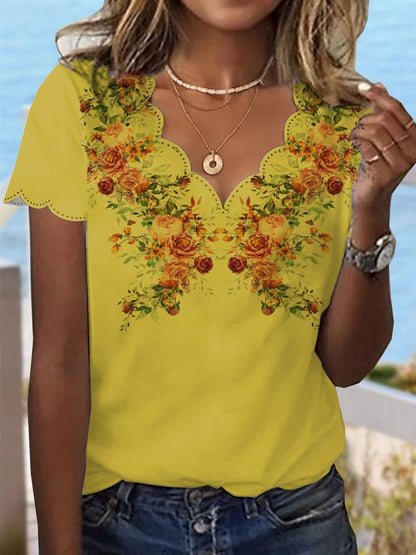 Damen Elegante Bluse mit floralen Stickereien und asymmetrischem Saum Stalluxe