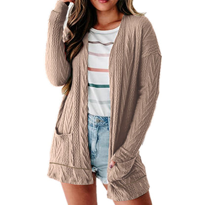 Damen luftige Strickjacke mit Taschen und modernem Design Stalluxe
