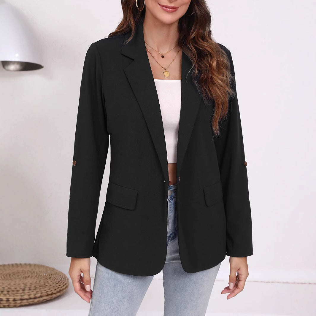 Damen Eleganter Blazer mit gestreiften Ärmeln und klassischem Schnitt Stalluxe
