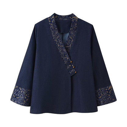 Damen Modische Jacke mit eleganter Bestickung und asymmetrischem Schnitt Stalluxe