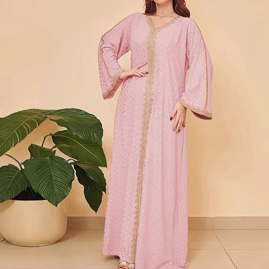 Damen Kaftankleid mit elegantem Stickdesign und weitem Schnitt Stalluxe
