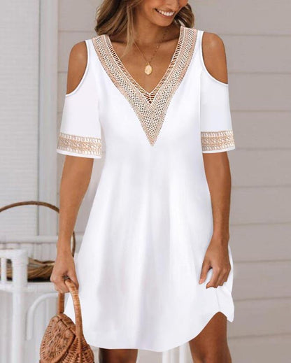 Damen Freizeitkleid mit Spitzenverzierungen Stalluxe
