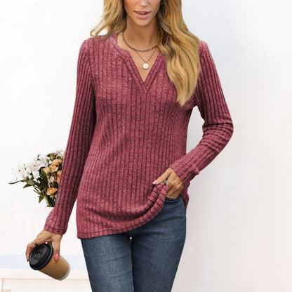 Damen lässiges Langarmshirt aus strukturiertem Material Stalluxe