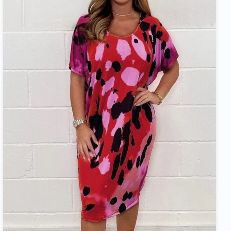 Damen Midikleid mit modernem Animal-Print und weichem Stretchmaterial Stalluxe