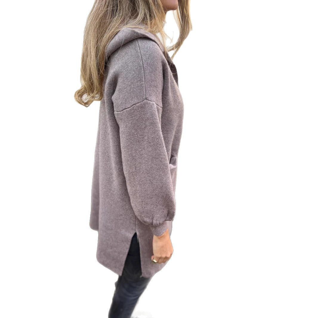 Damen Kapuzenmantel aus weichem Viskose-Mix Stalluxe