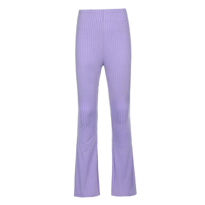 Damen Flared Fit Stretchhose mit vertikalem Streifenmuster Stalluxe