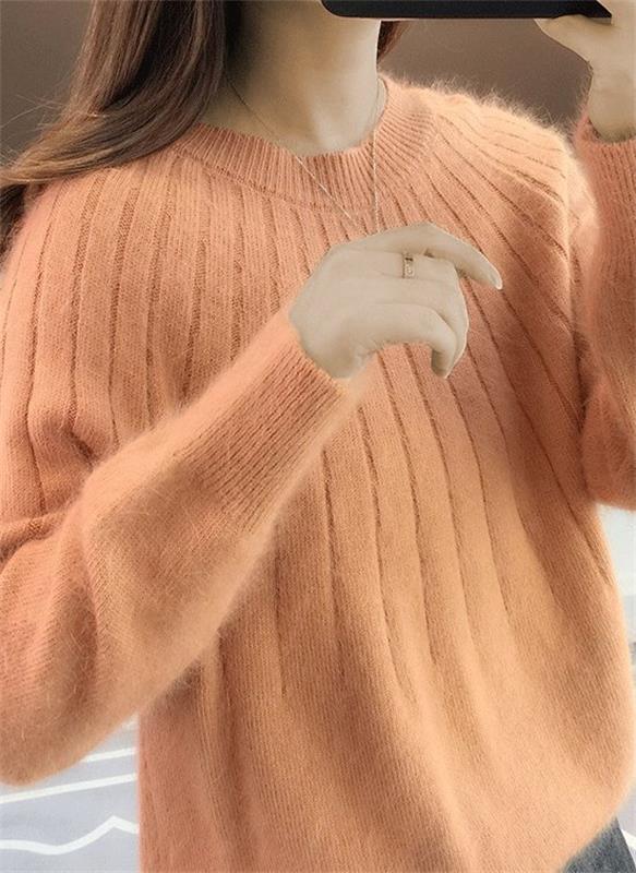 Stalluxe | Flauschiger Kaschmir-Strickpullover Orange
