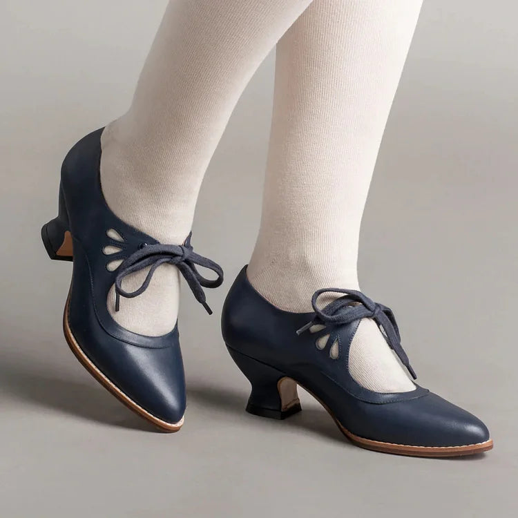 Stalluxe | Edwardianische Lederschuhe für Damen Blaue