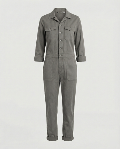 Stalluxe | Lässiger Utility Jumpsuit Damen Grau